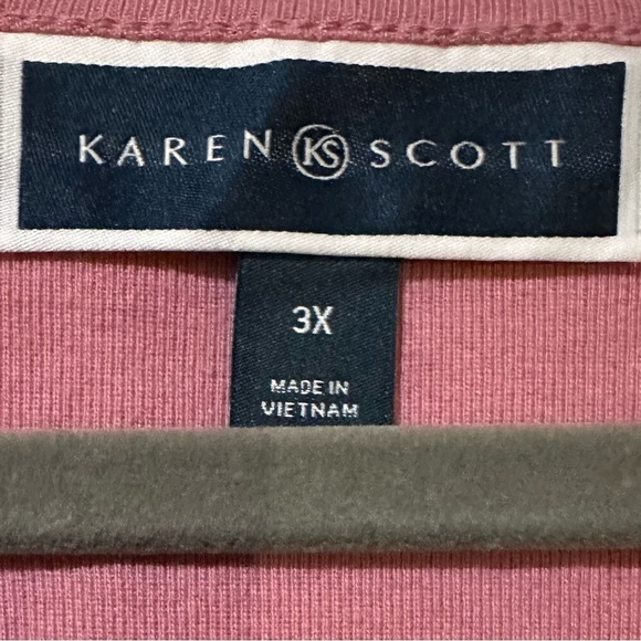 Karen Scott 3/4 Sleeve Mauve Pink Shirt Size 3x EXCELLENT CONDITION. - Picture 3 of 3